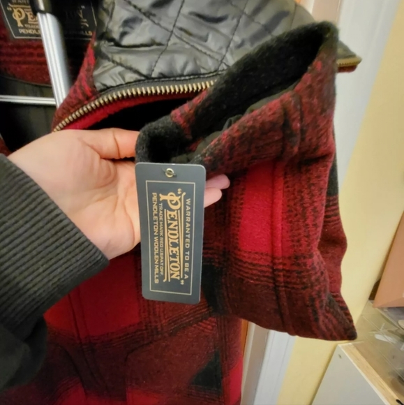 Pendleton Wool Blend Quilted Collard Coat - Picture 3 of 6
